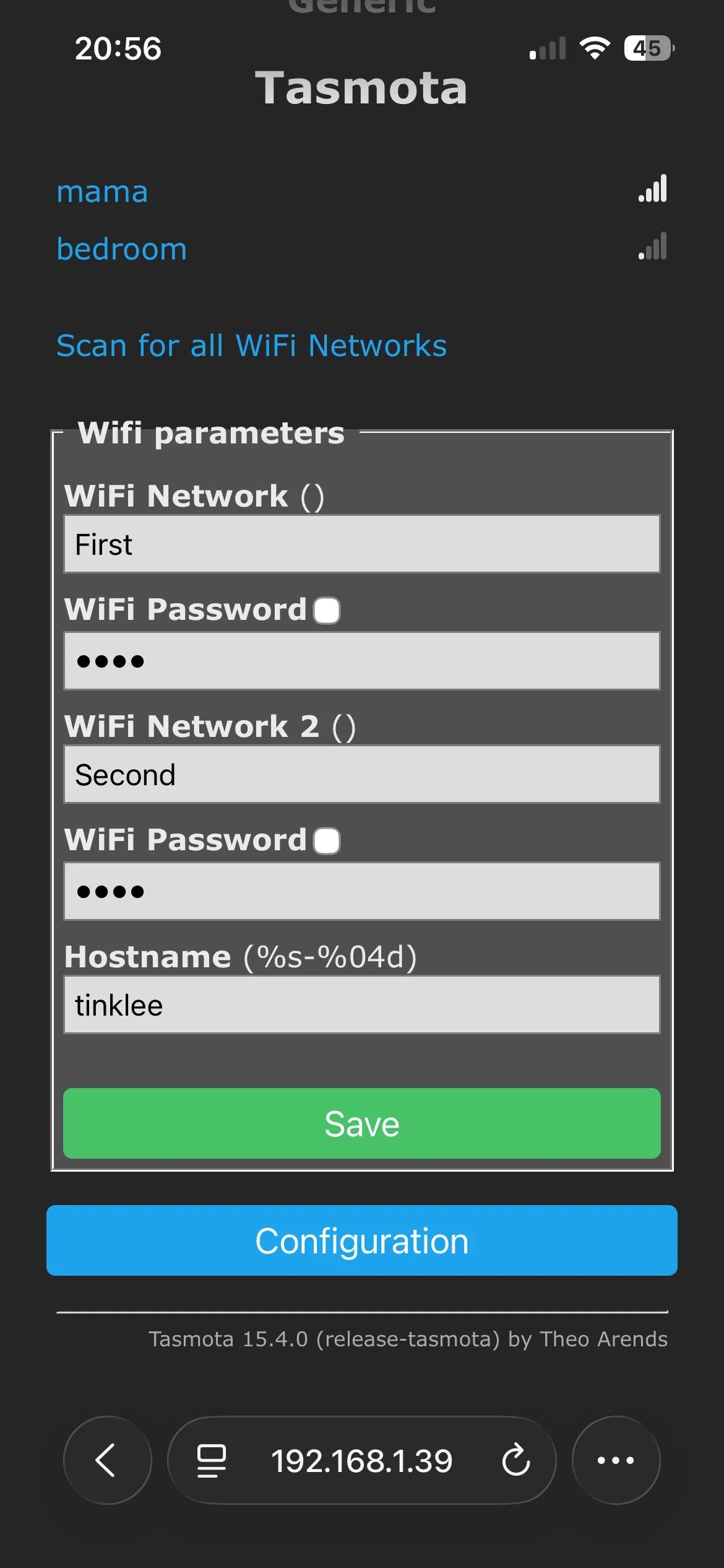 Tasmota Wi-Fi best practice and host name